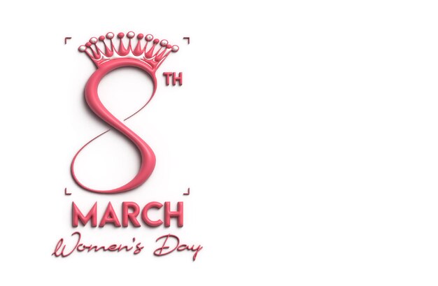 Journée de la femme 8 mars Espace de votre texte 3D Render Illustration Design
