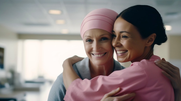 Photo gratuit la journée mondiale du cancer avec des gens qui s'embrassent