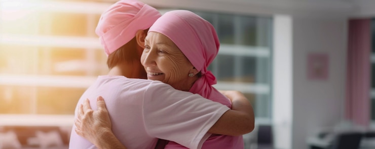 Photo gratuit la journée mondiale du cancer avec des gens qui s'embrassent