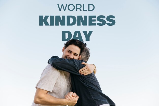 Journée mondiale de la gentillesse avec des gens qui s'embrassent