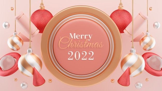 Photo gratuite joyeux noël 2022 salutations avec des globes