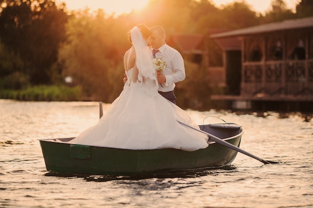 Just married dans un bateau