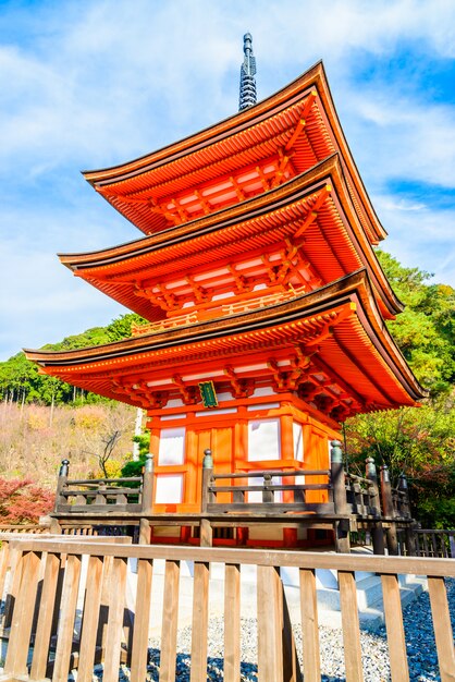 Kiyomizu dera temple à Kyoto au Japon