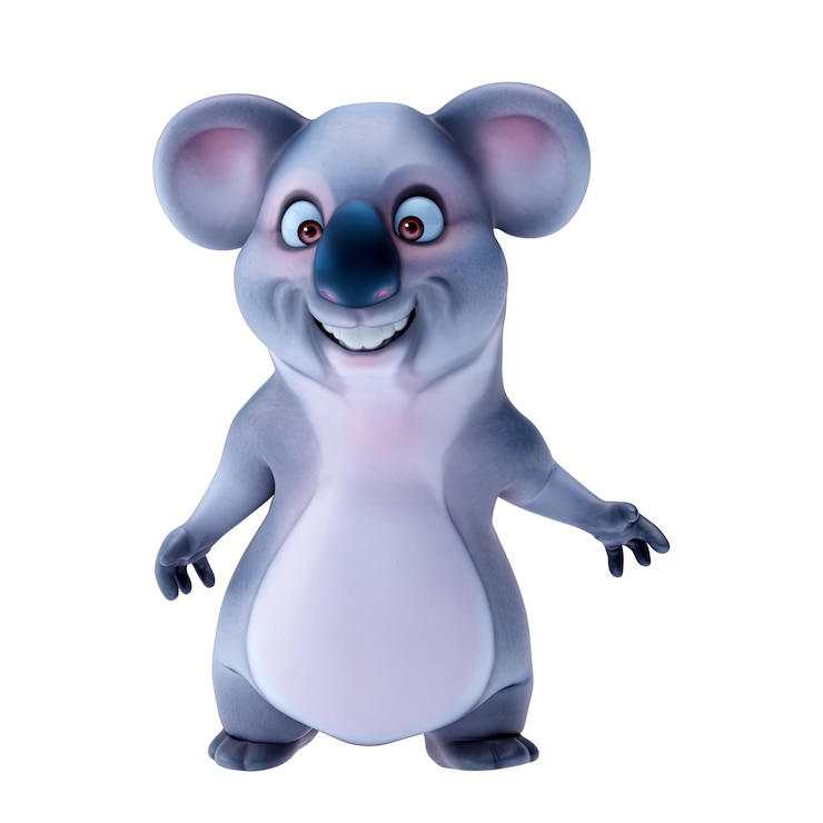 Photo gratuit un koala de dessin animé 3d amusant qui parle