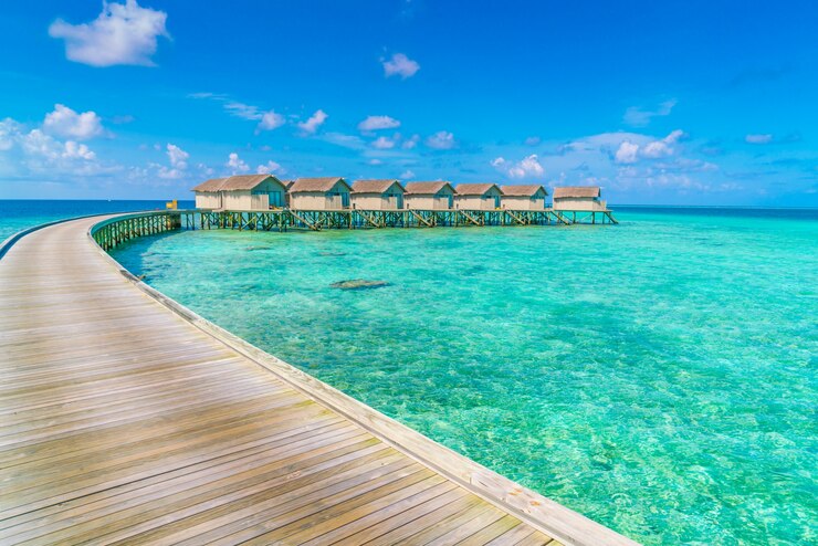 Photo gratuit lagon landscape hut reef bay