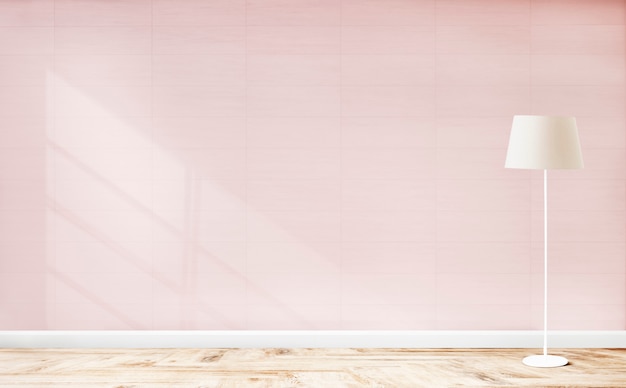 Lampadaire dans une chambre rose