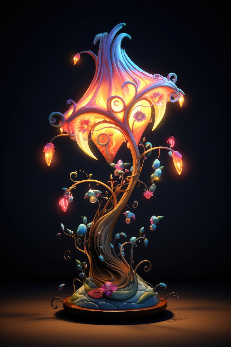 Photo gratuit lampe avec un design futuriste fantastique