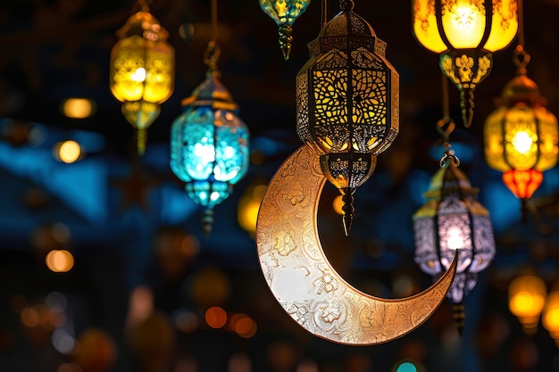 Lanterne de célébration islamique du ramadan dans le style fantastique