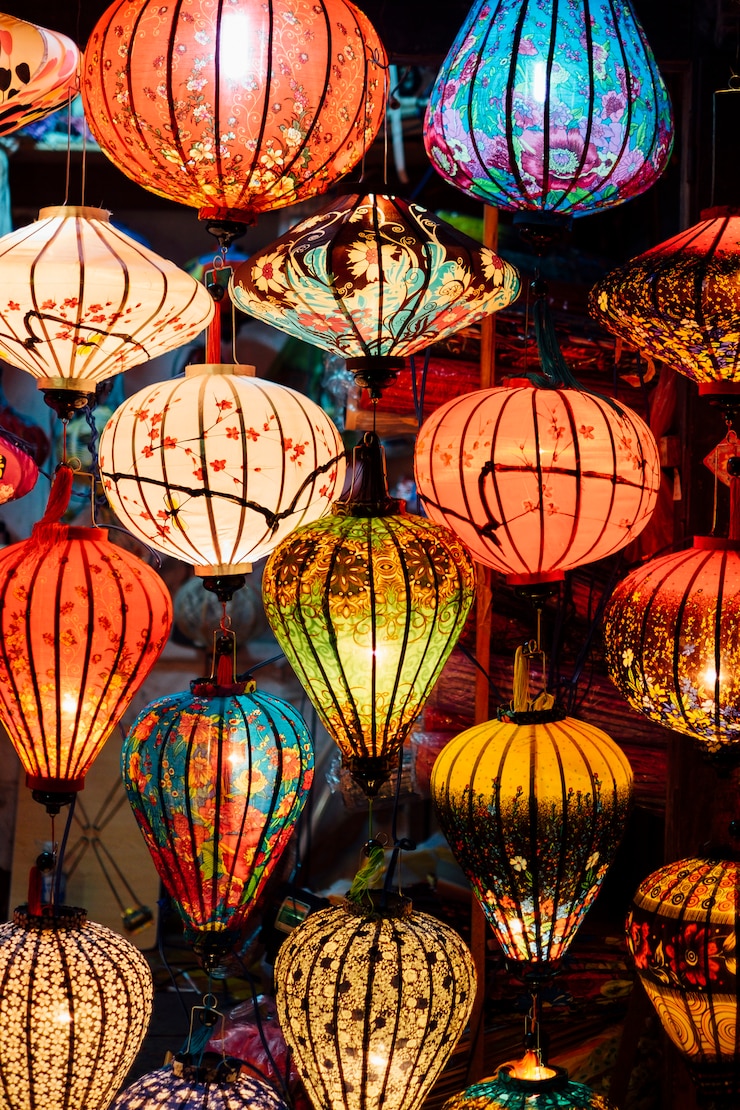 Photo gratuit lanterne du vietnam sur le marché