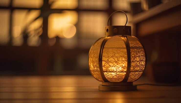 Photo gratuit une lanterne rougeoyante illumine un décor de noël à l'ancienne à l'intérieur généré par l'ia