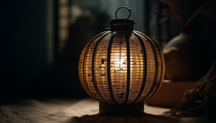 Photo gratuit une lanterne rougeoyante illumine une décoration d'hiver rustique à l'intérieur générée par l'ia