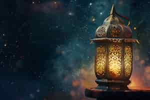 Photo gratuite lanterne de style fantaisie pour la célébration islamique du ramadan
