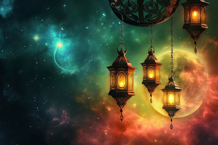 Photo gratuit lanterne de style fantaisie pour la célébration islamique du ramadan