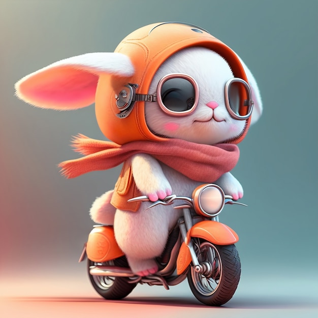 Lapin de dessin animé mignon généré par ai