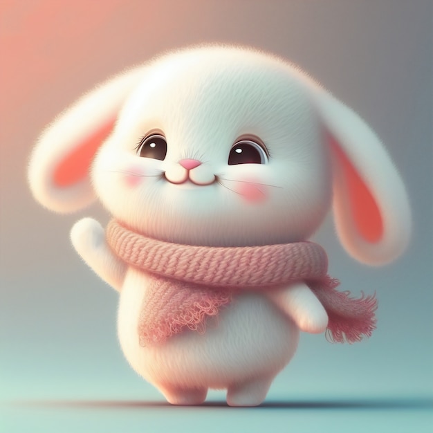 Lapin de dessin animé mignon généré par ai