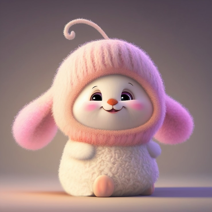 Photo gratuit lapin de dessin animé mignon généré par ai