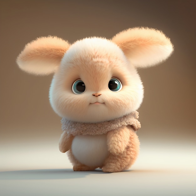 Photo gratuite lapin de dessin animé mignon généré par ai