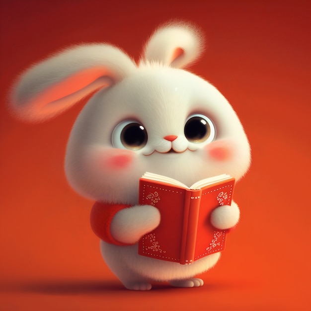 Lapin de dessin animé mignon généré par ai