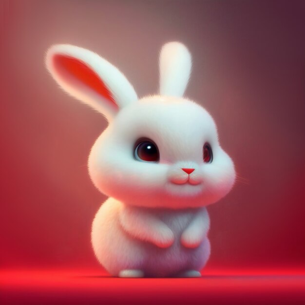 Lapin de dessin animé mignon généré par ai