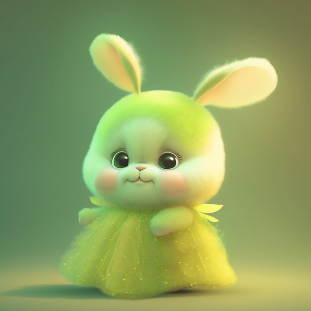 Lapin de dessin animé mignon généré par ai