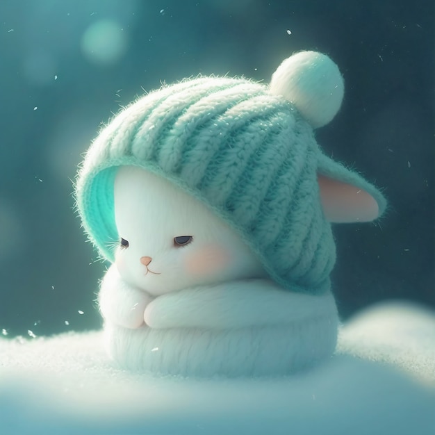 Photo gratuite lapin de dessin animé mignon généré par ai