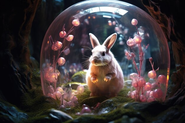 Le lapin de Pâques dans un monde fantastique