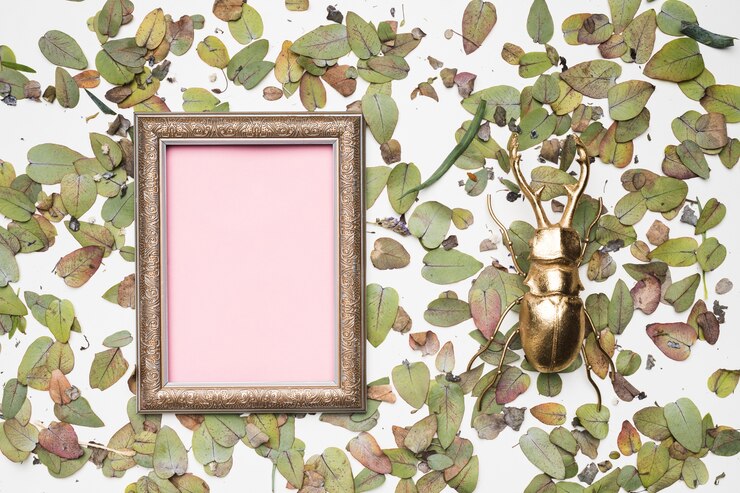 Photo gratuit lay plat de cadre avec concept floral