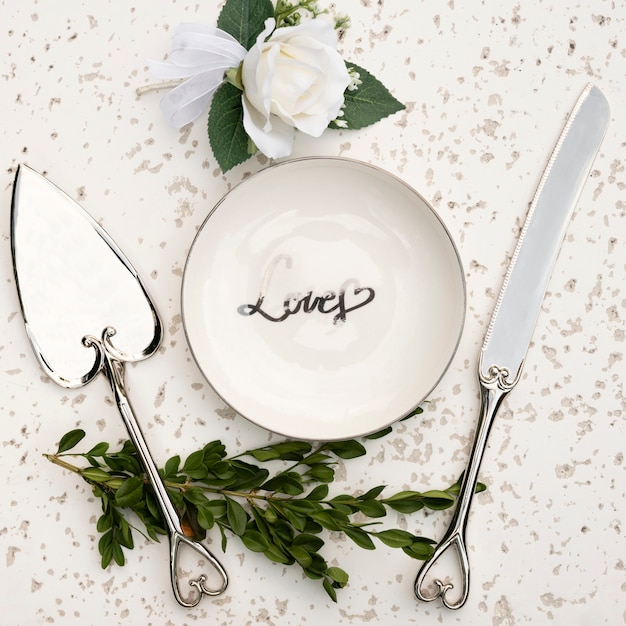 Lay plat de la table de mariage