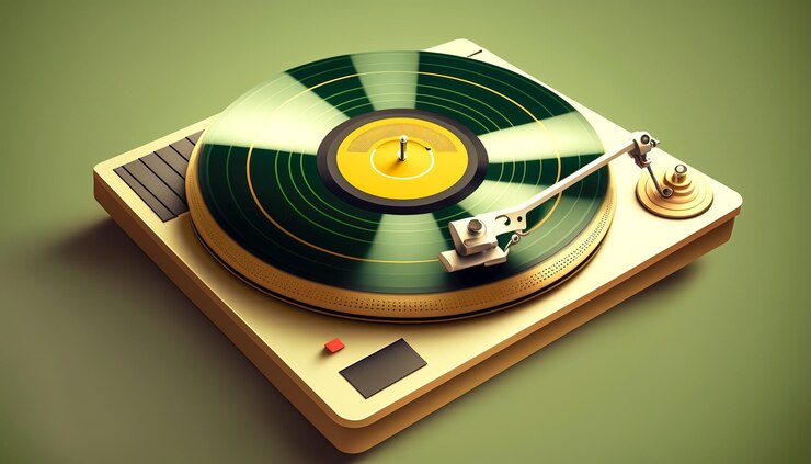 Photo gratuit lecteur de vinyle et ia générative de disque vinyle