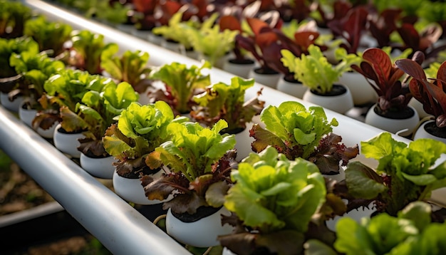 Photo gratuite légumes biologiques frais cultivés dans une serre générée par l'ia