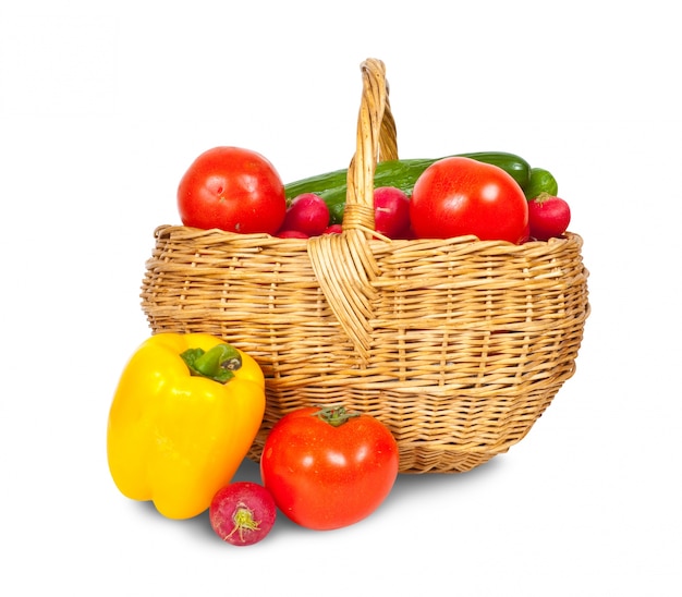 Photo gratuite légumes dans le panier