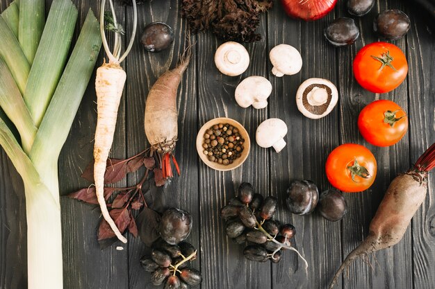 Légumes variés et sains