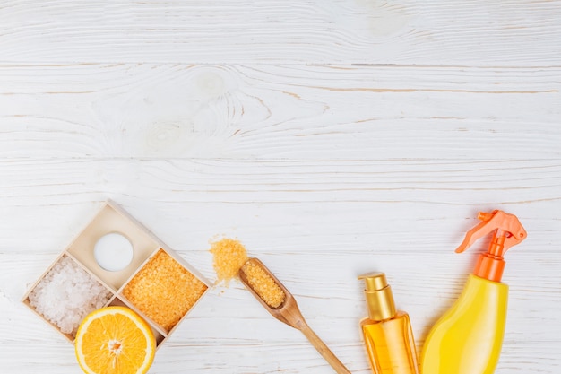 Éléments naturels pour spa avec des oranges