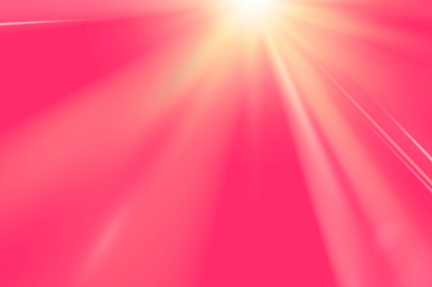 Lentille de lumière dorée sur fond rose vif