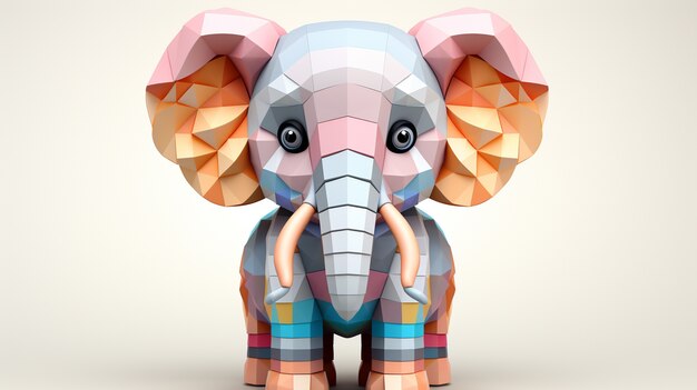 Éléphant de conception de mosaïque en studio