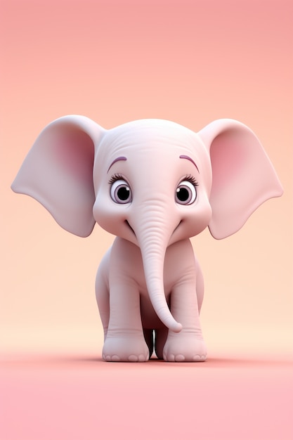 Éléphant mignon en studio