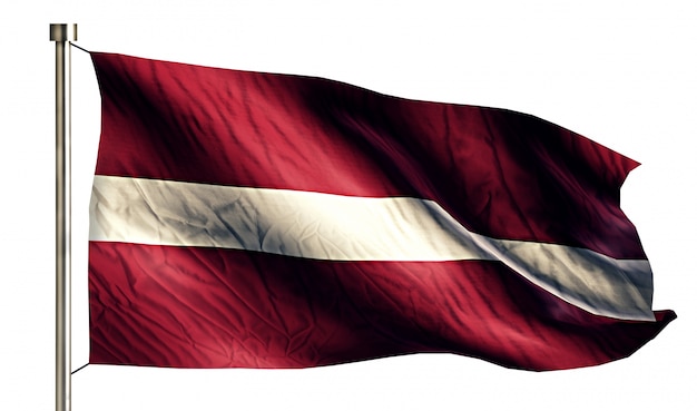 Lettonie National Flag Isolated 3D Fond blanc