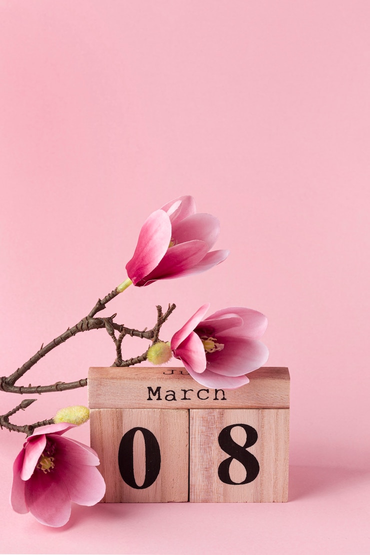 Photo gratuit lettrage du 8 mars avec espace copie