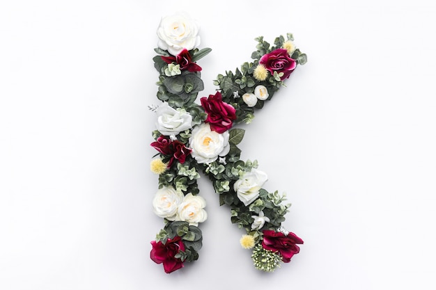 Lettre de fleur K monogramme Floral Photo gratuit