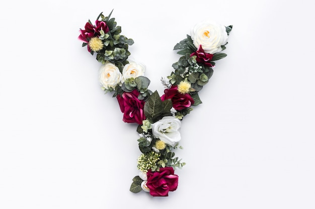 Photo gratuite lettre fleur monogramme floral