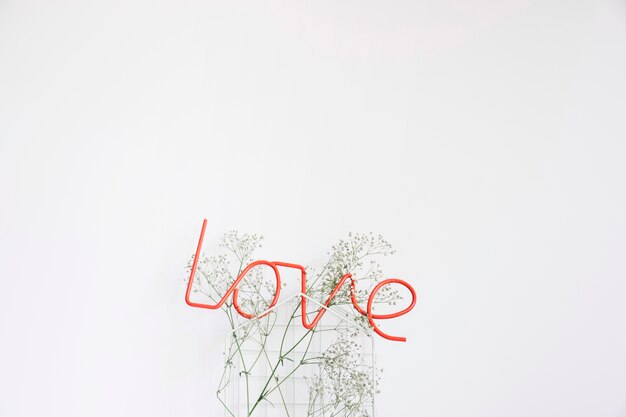 Photo gratuite lettres d'amour sur la fleur sauvage