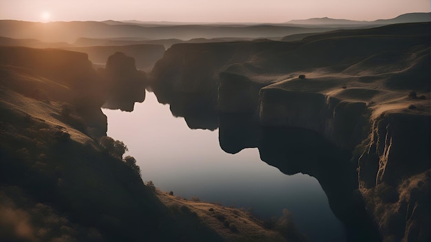 Photo gratuite lever du soleil sur le grand canyon arizona usa rendu 3d