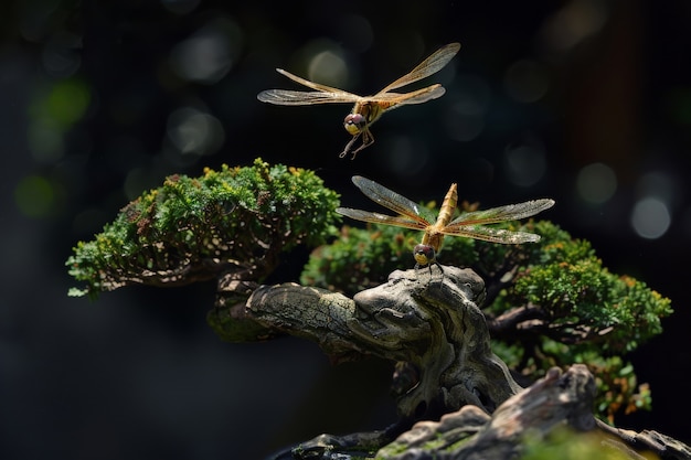 Photo gratuite la libellule photoréaliste dans la nature