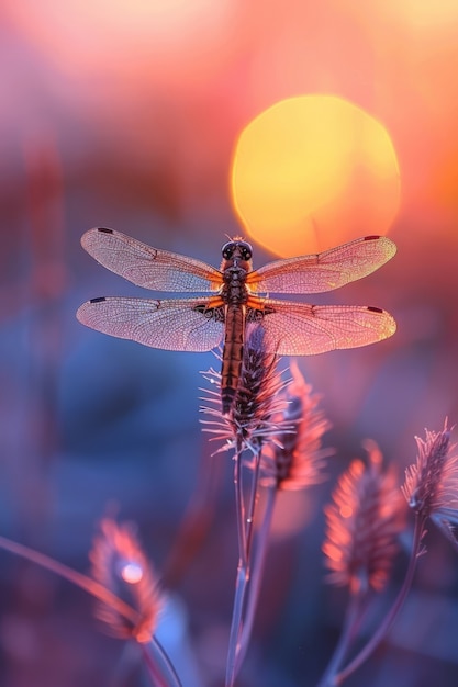 La libellule photoréaliste dans la nature