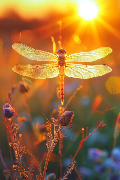 La libellule photoréaliste dans la nature