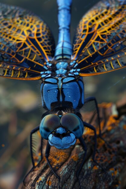 Photo gratuite la libellule photoréaliste dans la nature