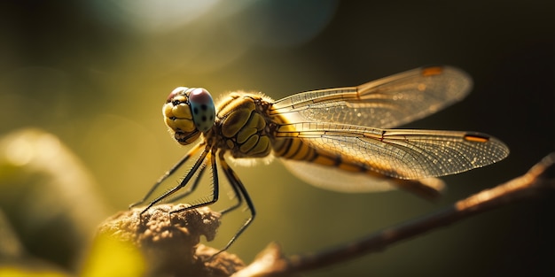 Libellule réaliste dans la nature