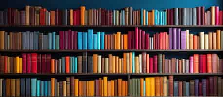 Photo gratuite une librairie moderne présentant des rangées de livres vibrants