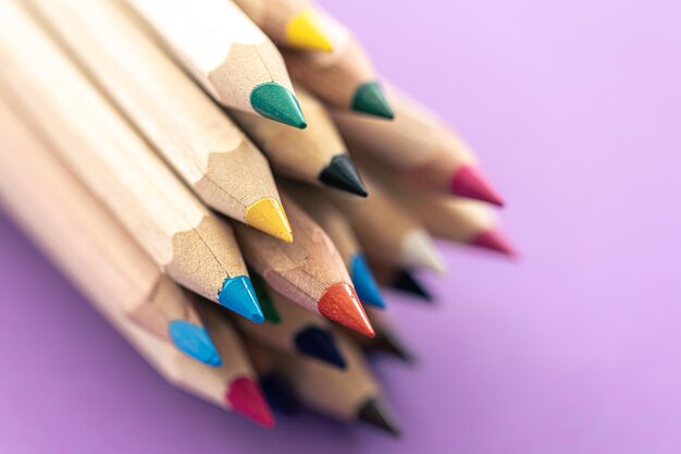 Libre de crayons en bois multicolores pour le dessin isolé