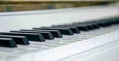 Photo gratuite libre de touches de piano blanc fond musical